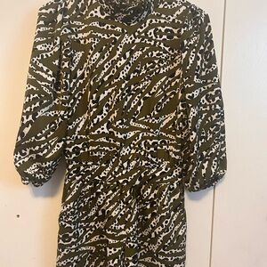THLM Animal Print Polkadot Stripe High Neck Ruffle Romper Size XS